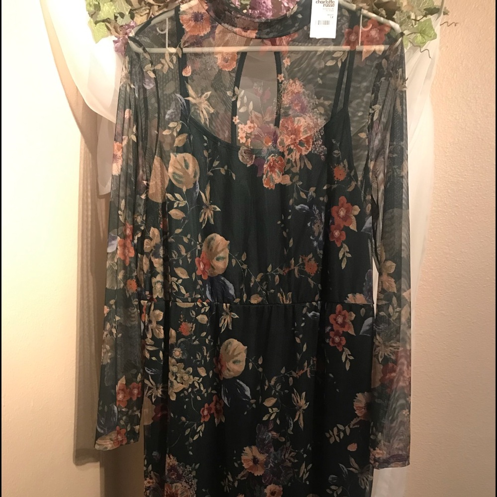 Charlotte Russe 1X Green Dress NWT